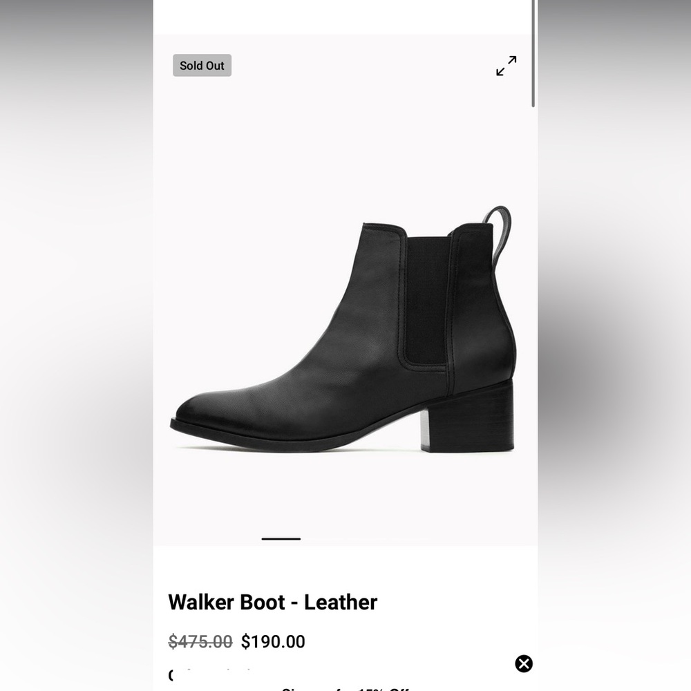 Rag and  Bone Black leather Walker Ankle Boots with Chunky Heel